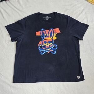 Men's Psycho Bunny T-Shirt Skull Cross Bones Tee Shirt Size 4XL 100% Pima Cotton